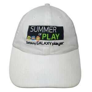 Summer Of Play Samsung Galaxy Strapback Hat Solid White One Size Harriton